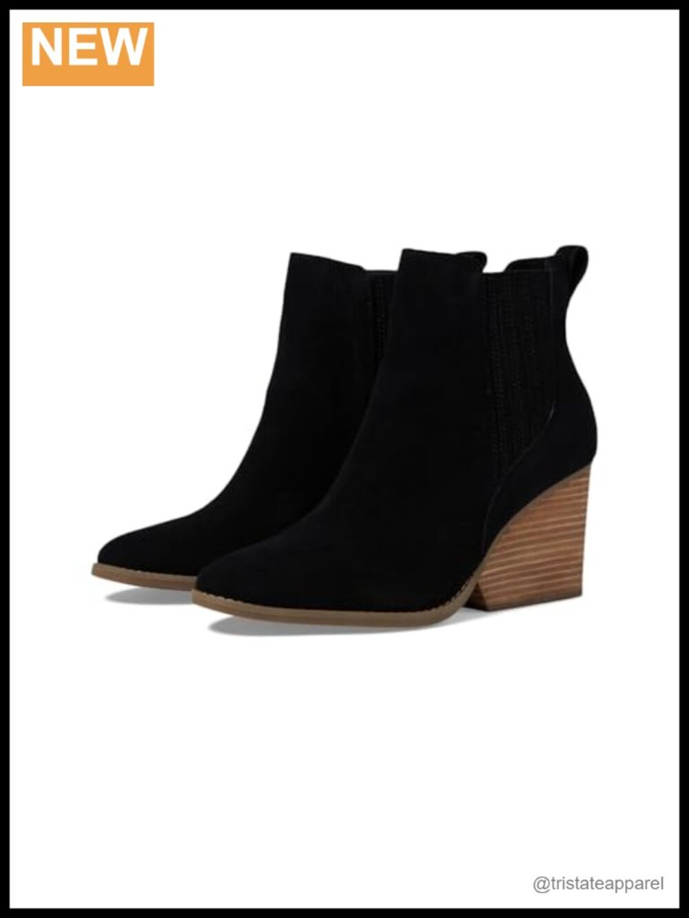 TOMS Noa Chelsea Wedge Boots Ankle Suede Pull-On